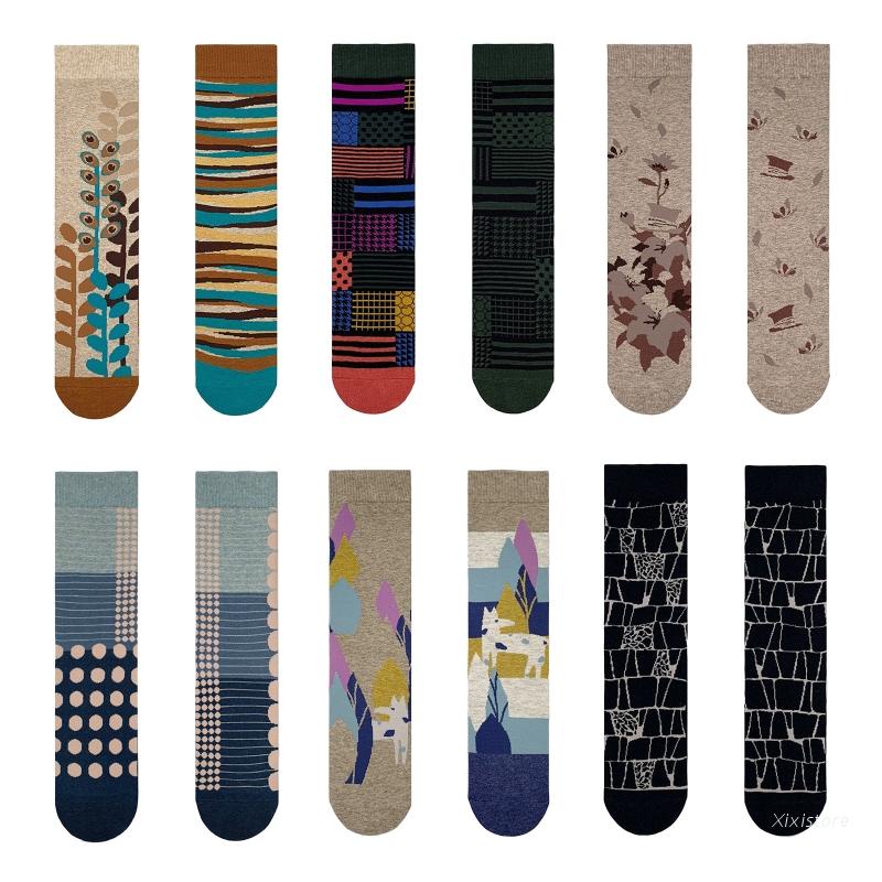 Vớ bất đối xứng đơn giản phong cách Nhật Bản thời trang thu đông sáng tạo cho cặp đôi