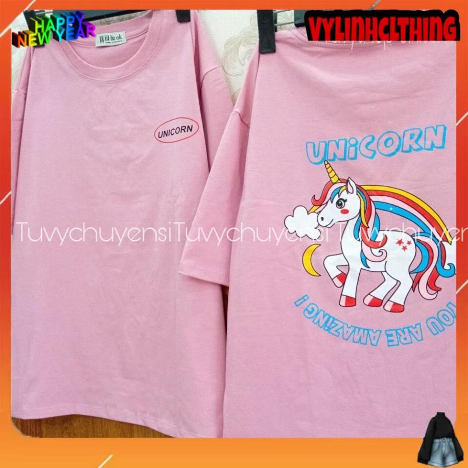 Áo Thun NGỰA CẦU VÒNG IN 3D Form Rộng Unisex Nam Nữ TEEN Cực HOT