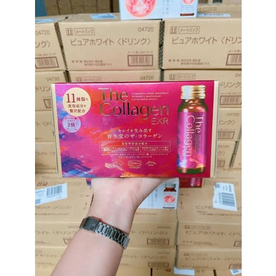 1 thùng Nước uống The Collagen Shiseido Exr Nhật bản hộp 10 chai 50ml trên 40t(1 thùng)(Cao cấp date xa)