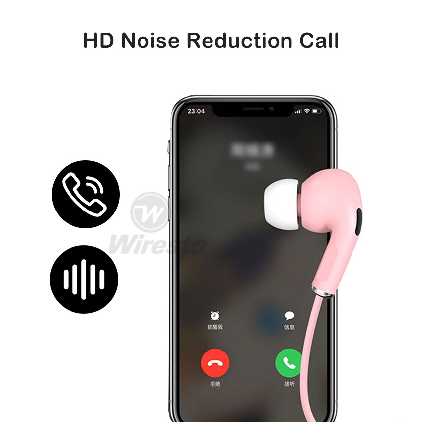 Tai nghe bluetooth không dây Wiresto TWS thiết kế nhét tai tích hợp mic cho Xiaomi Huawei