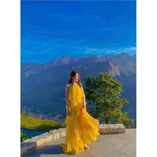 ĐẦM MAXI TẦNG CỔ YẾM