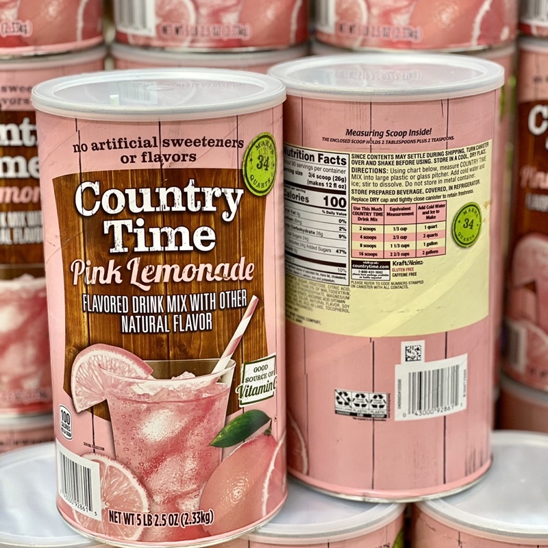 Bột pha nước chanh hồng Country Time Pink Lemonade của Mỹ 2,33kg