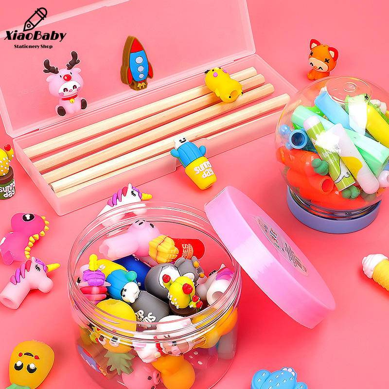 1 Nắp Gắn Bút Chì Mở Rộng Bảo Vệ Đầu Bút Chì Màu Ngẫu Nhiên Họa Tiết Hoạt Hình Cho Học Sinh