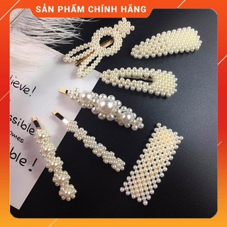 [1set 20c]Kẹp tóc ngọc trai - Ngọc trai nhân tạo làm từ nhựa loại mới nhiều hình kèm phôi giấy T7S29.5-2019HBS
