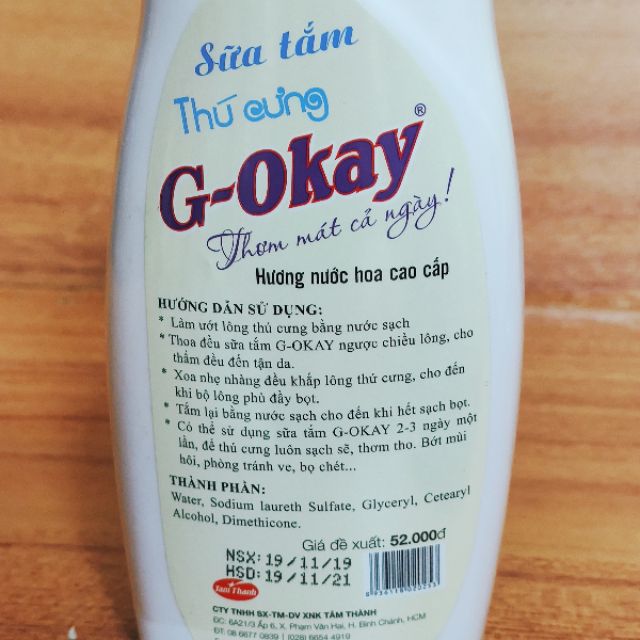 (SALE GIÁ TỐT) Sữa tắm cho thú cưng G-Okay hương nước hoa cao cấp (680ml) / Sạch sẽ, thơm tho - Phòng tránh ve &amp; bọ chét