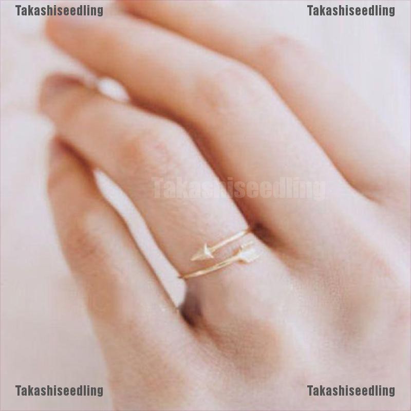 Nhẫn Hở Hình Mũi Tên Màu Vàng / Bạc Thời Trang Cho Nữ