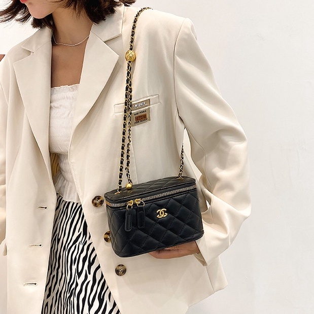 Túi xách đeo chéo nữ đẹp đi chơi trần chỉ cao cấp dáng hộp dễ thương - Túi xinh mint store PK 353