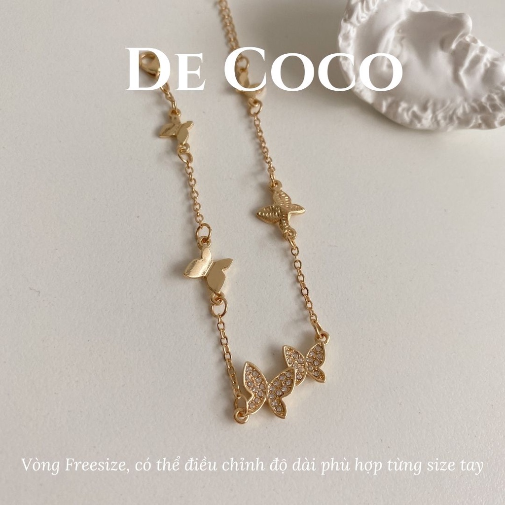 Vòng tay nữ đính đá, lắc tay Bướm Đôi decoco.accessories