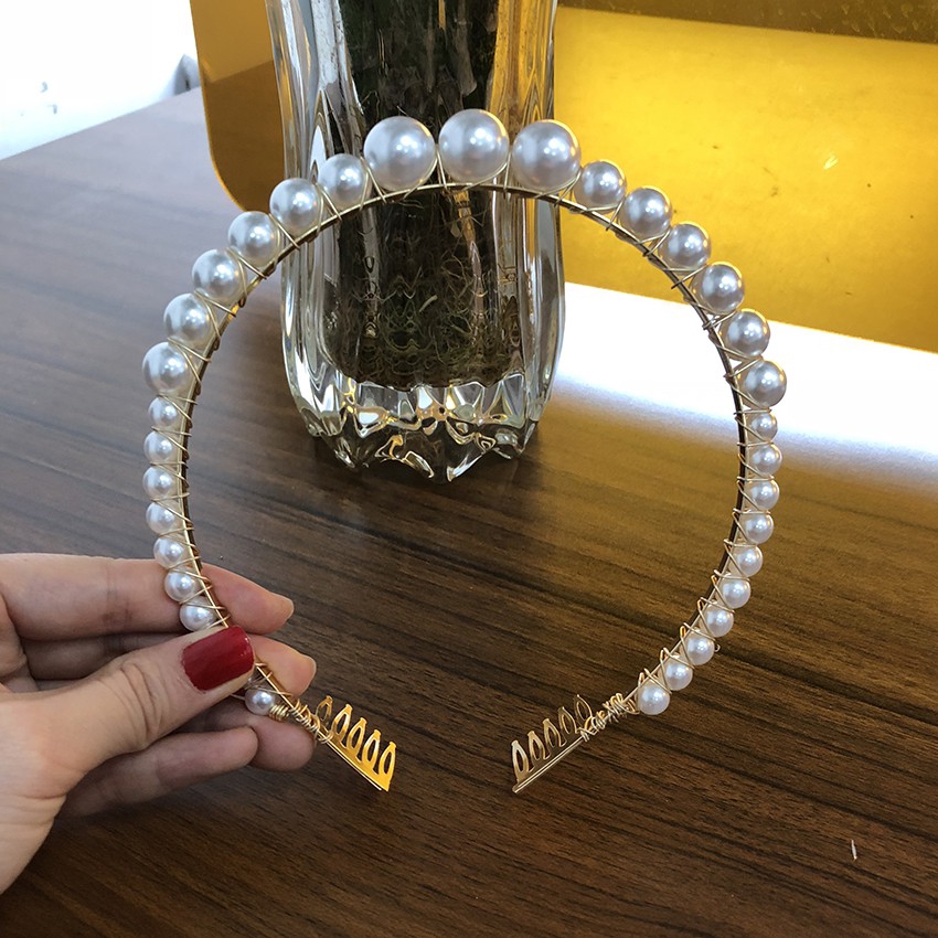 Băng đô đính ngọc trai giả thời trang thanh lịch