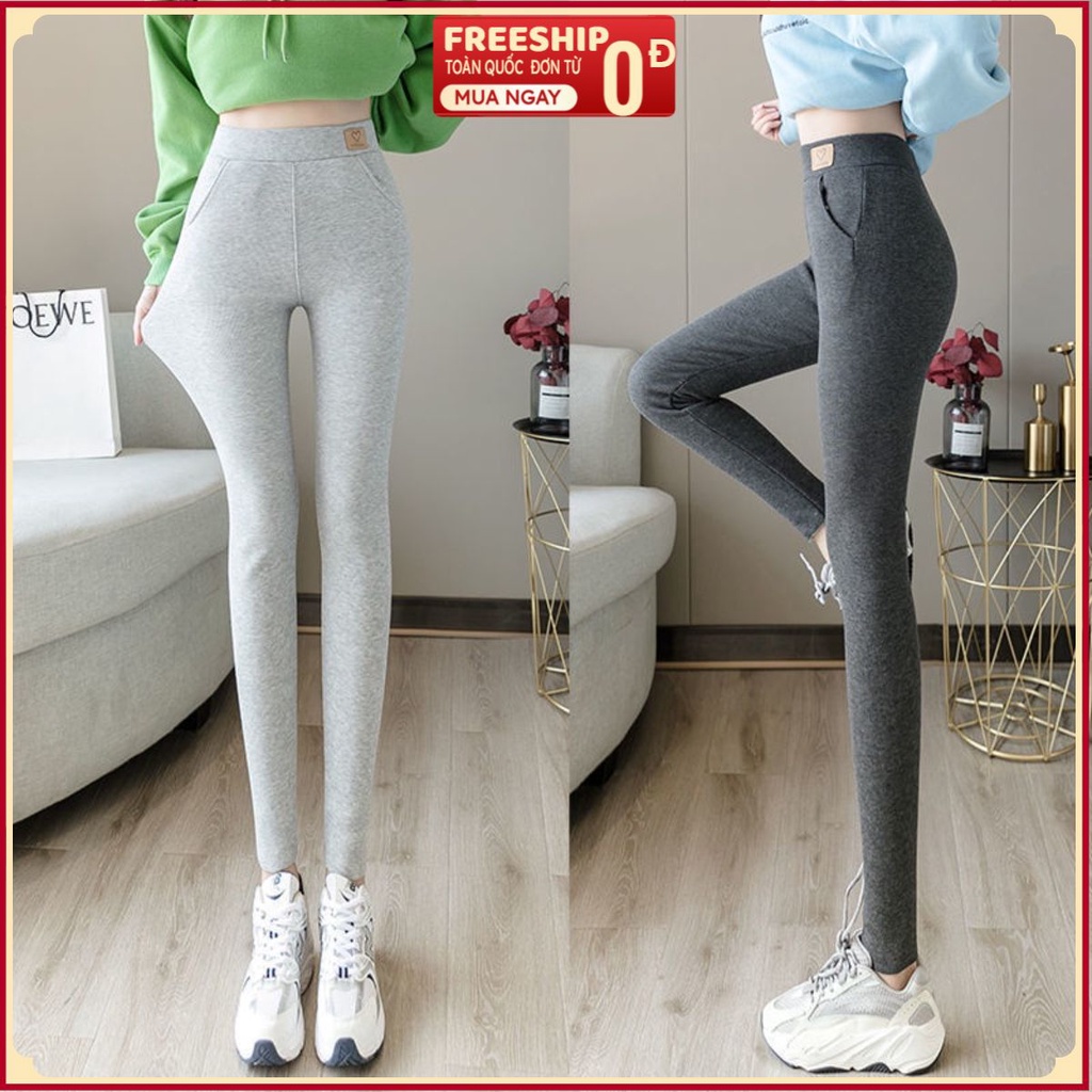 Quần legging mùa đông siêu ấm lưng cạp cao giữ nhiệt leggin ôm bó vải dày dặn T2