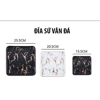 Đĩa sứ vân đá