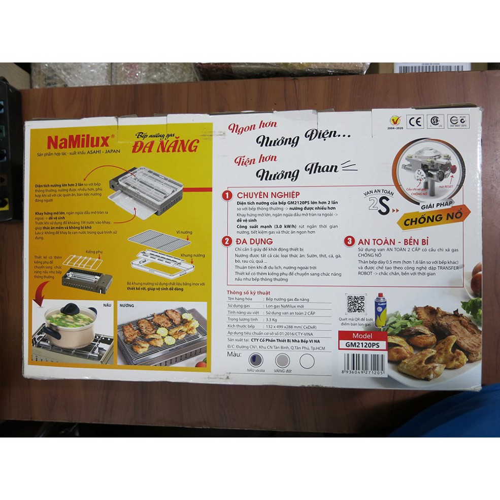 Bếp Nướng Gas Hồng Ngoại Đa năng Namilux GM 2220PS, MẪU MỚI CAO CẤP, Hàng Chính Hãng, Bảo Hành 12 Tháng