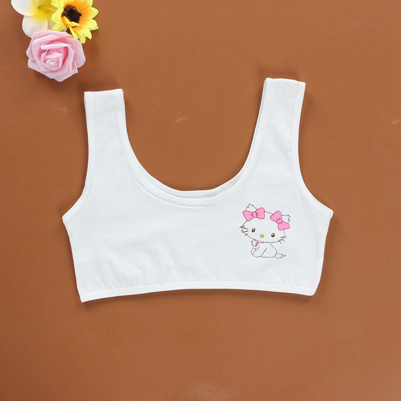 Áo lót cotton mềm mại họa tiết hoạt hình cho bé gái từ 8 đến 16 tuổi