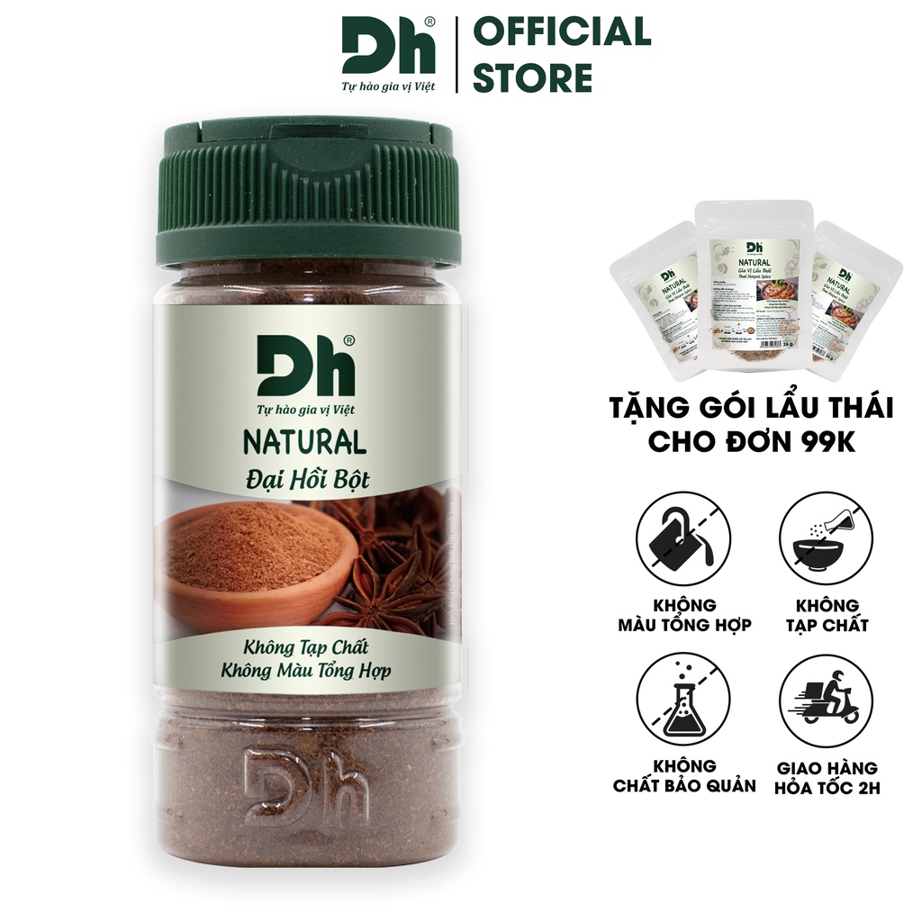 Đại hồi bột Natural Dh Foods gia vị, nguyên liệu nấu ăn tự nhiên 30Gr