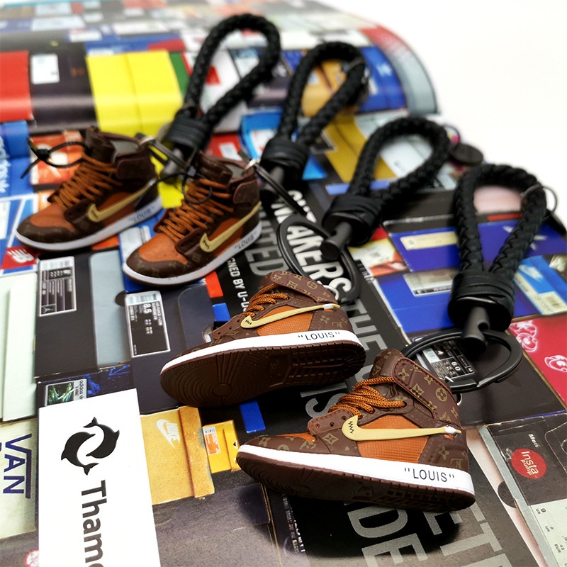 ✽☢✆Móc Khóa Dây Da Hình Giày Bóng Rổ mini 3D Thời Trang