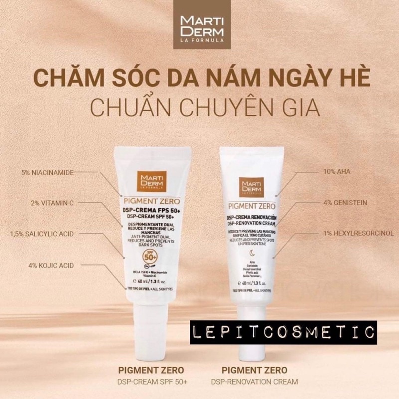 [ Hàng Công Ty ] Kem Đêm Làm Sáng Da, Mờ Sắc Tố MartiDerm Pigment Zero DSP Renovation Cream (40ml)