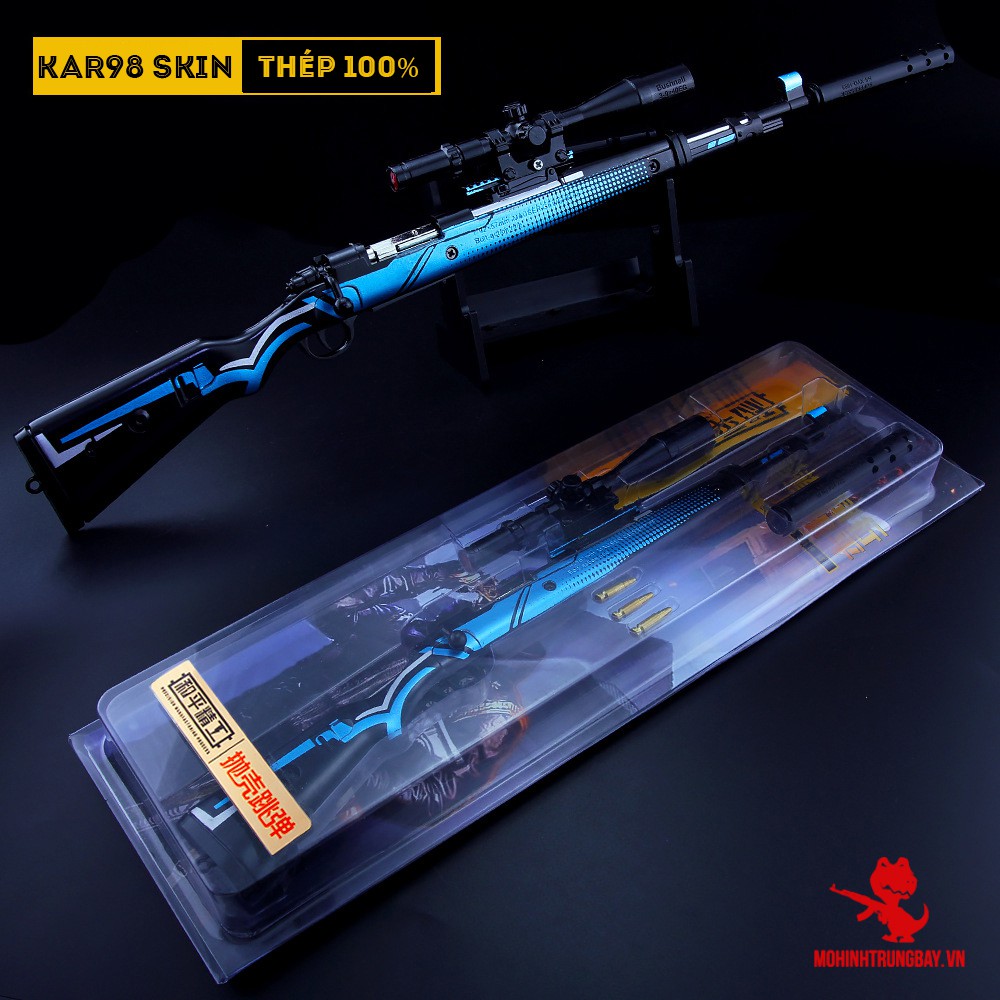 Mô Hình PUBG Kar98 Skin Xanh Đen  Max Size Cao Cấp Tặng Kèm Full Phụ Kiện Và Kệ Trưng Bày