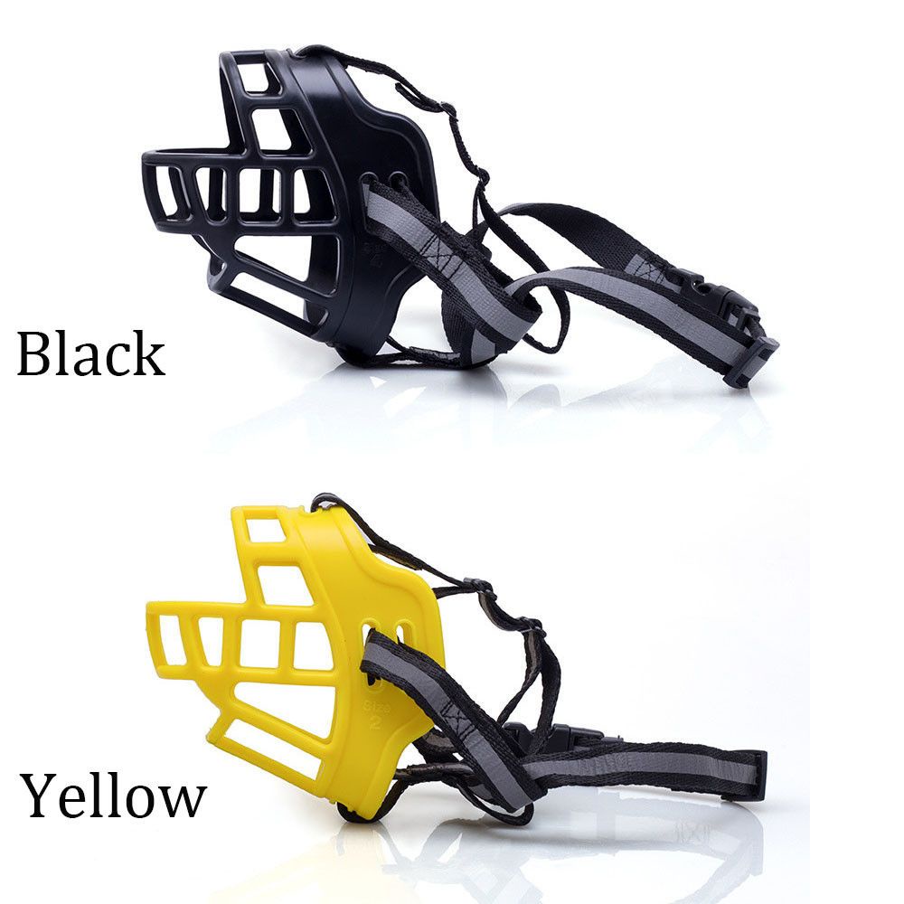 Rọ Mõm Silicon Mềm Mại Màu Vàng Phản Quang Thoáng Khí Thoải Mái Cho Thú Cưng