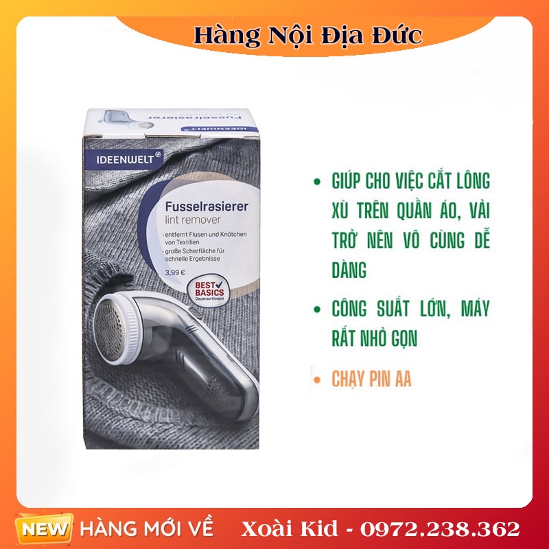 Máy cắt lông xù quần áo, xước áo Siêu sắc IDEEN WELT - Nội địa Đức