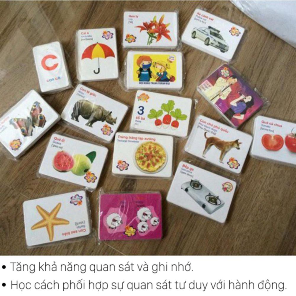 Bộ Thẻ Học Thông Minh 16 Chủ Đề Tiếng Anh, Tiếng Việt Giúp Bé Vừa Chơi Vừa Học