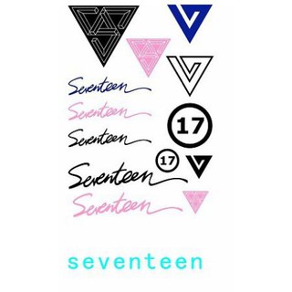Hình xăm SEVENTEEN 17 sticker ảnh dán cá tính quà tặng xinh xắn dễ thương