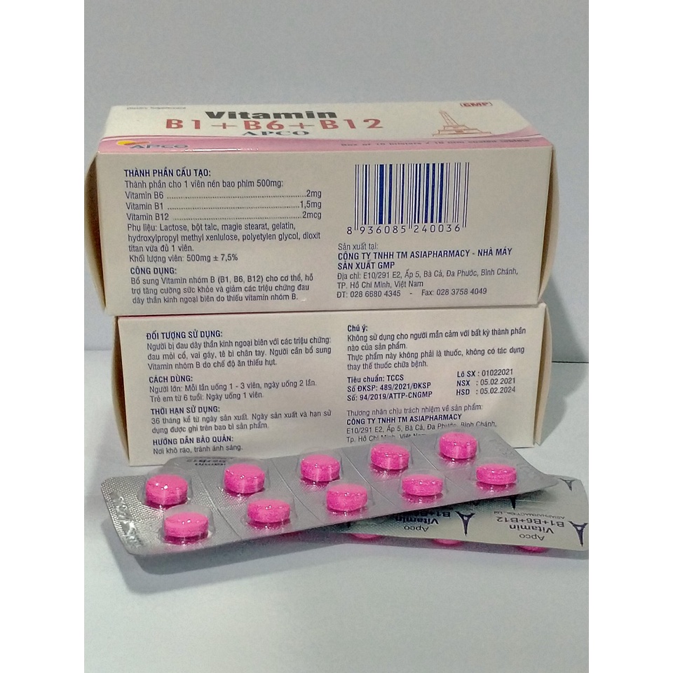 Viên uống VITAMIN 3B Apco  hộp 100 viên giúp tăng cường sức khỏe, hỗ trợ trong trường hợp đau dây thần ki