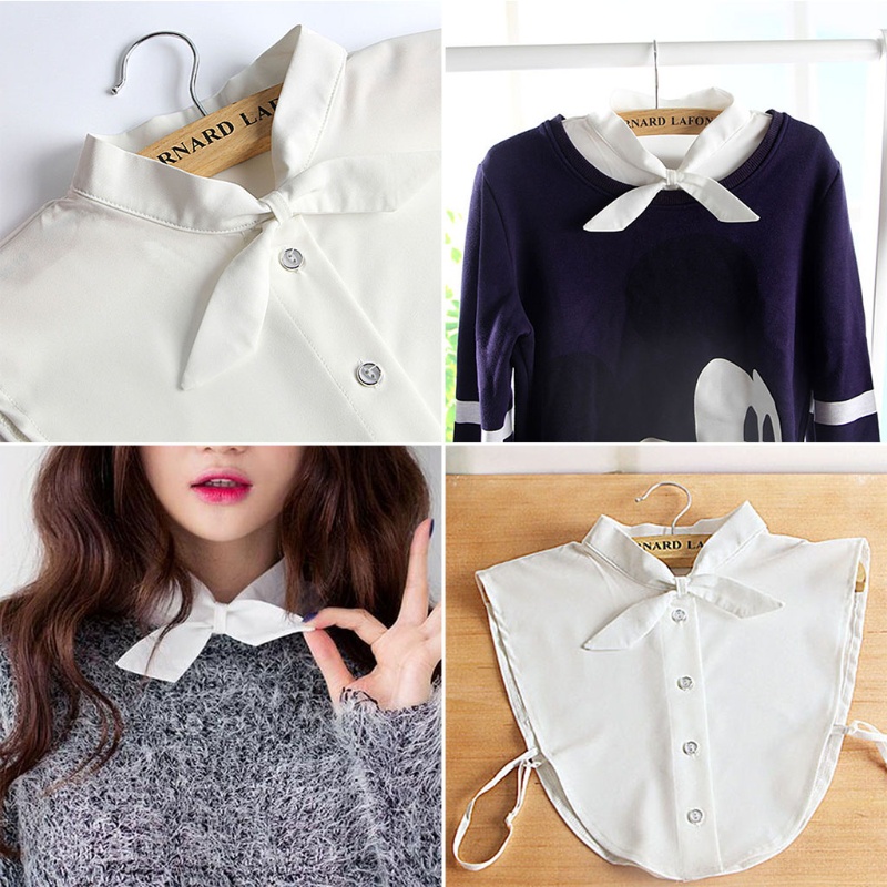 Cổ Áo Sơ Mi Giả Có Thể Tháo Rời Màu Sắc Tinh Khiết Thời Trang Cho Nữ