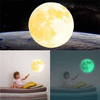 Miếng Dán Tường Dạ Quang Hình Mặt Trăng 30Cm