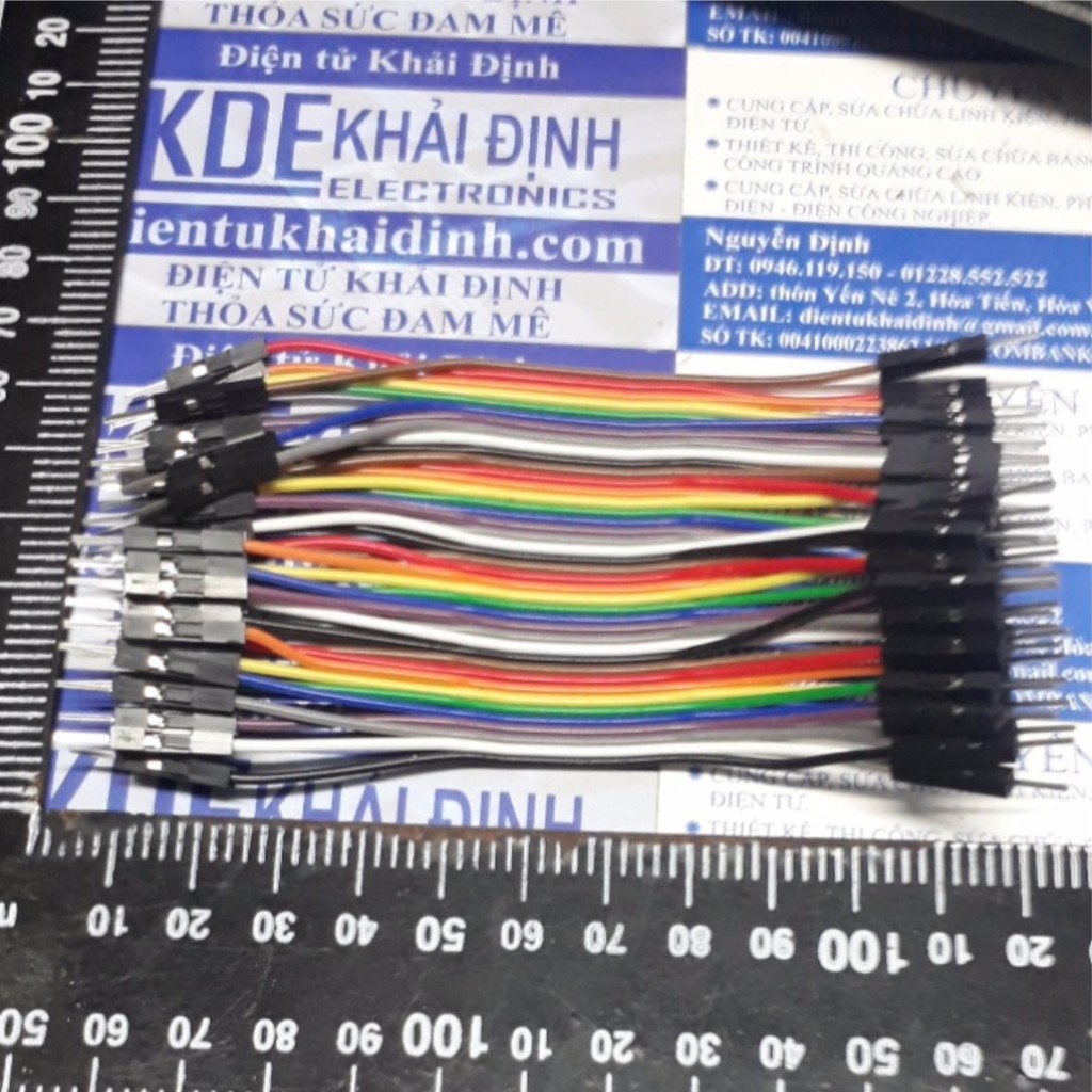 [Mã ELFLASH3 hoàn 10K xu đơn 20K] dây header ĐEN, dây cắm testboard nhựa đầu ĐỰC-ĐỰC Đ-Đ 10CM, nguyễn tấm 40 sợi kde4819