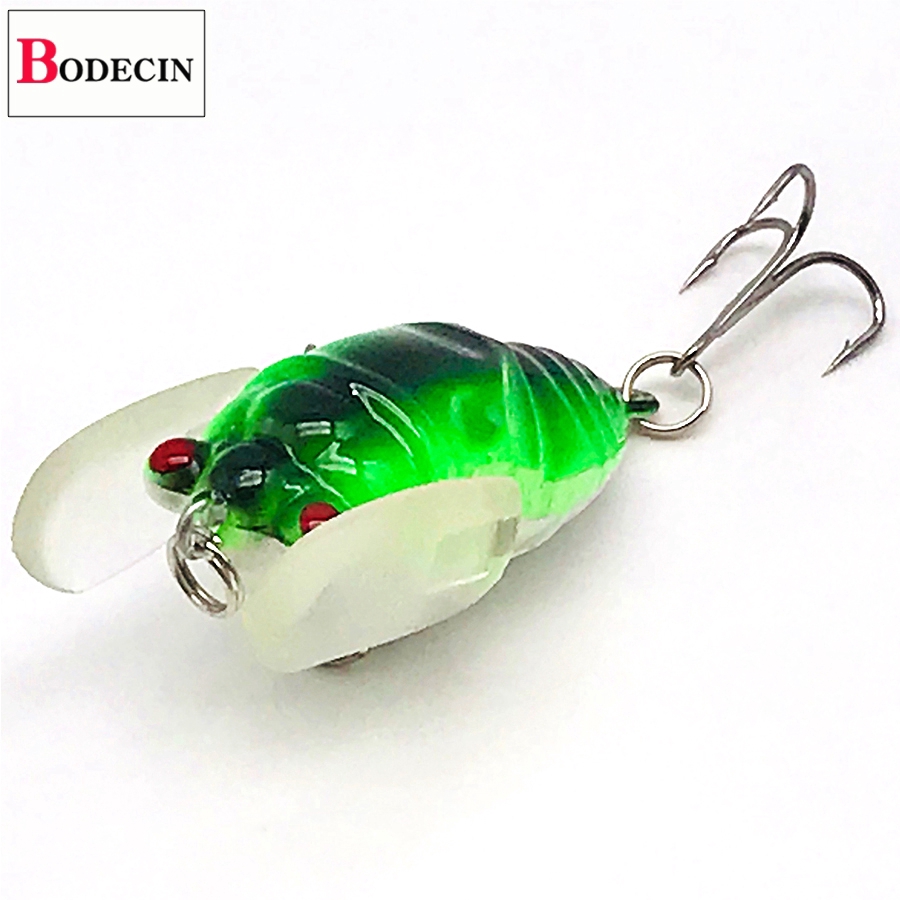 1 mồi câu cá nhân tạo hình ve sầu chất liệu cứng cho câu cá hồi/cá trên bền mặt nước