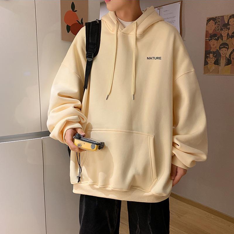 Áo khoác nam tay dài có nón in chữ size M-5XL