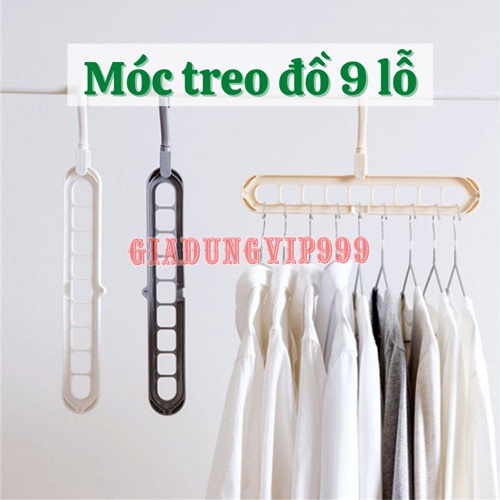 Móc treo đồ  Móc treo quần áo đa năng 9 lỗ thông minh xoay 360 độ có thể xếp gọn tiết kiệm diện tích tiện dụng bền đẹp