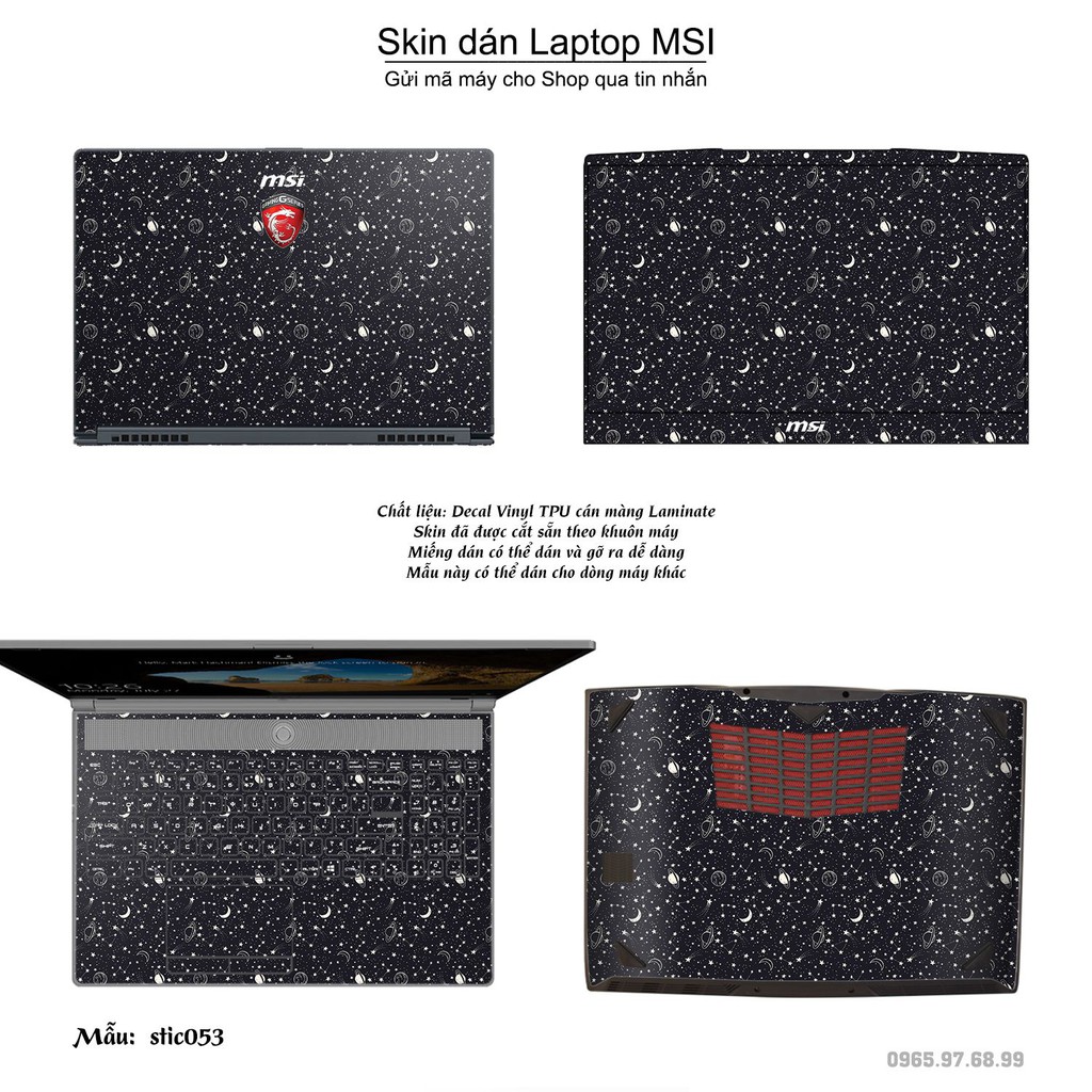 Skin dán Laptop MSI in hình Hoa văn sticker _nhiều mẫu 9 (inbox mã máy cho Shop)