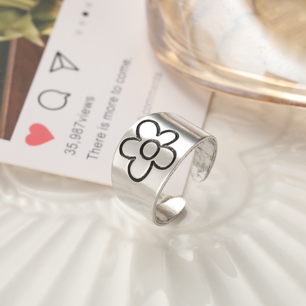 Nhẫn Mạ Vàng / Bạc Hình Hoa / Bướm / Mặt Trăng Thời Trang Hàn Quốc Cho Nữ