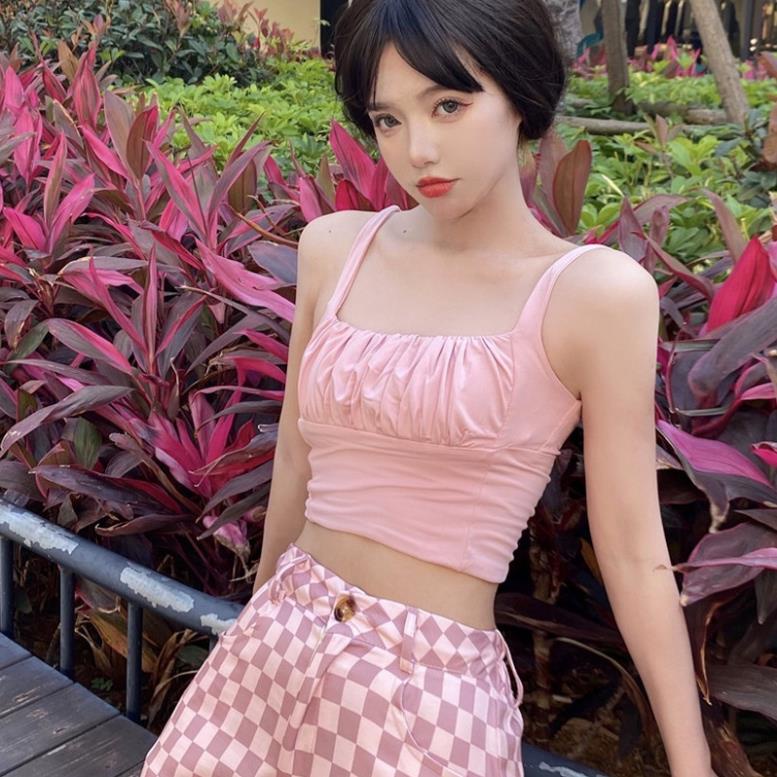 Áo croptop nữ 2 dây MaiRin Fashion cổ vuông ôm body tôn dáng 028