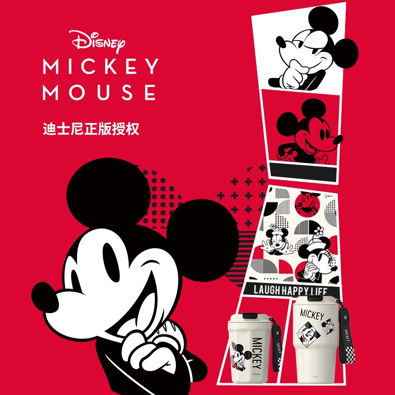 Cốc uống cà phê APIYOO Disney bằng thép không gỉ 316 nắp lật có thể đóng kín đường kính nhỏ đơn giản cao cấp