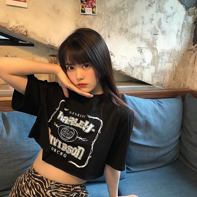 Áo Thun Ngắn Tay Dáng Rộng In Họa Tiết Xinh Xắn Dành Cho Nữ