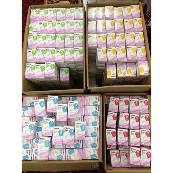 Núm ty Pigeon nội địa Nhật cho bình cổ rộng đủ size S M L LL [HangNhat]