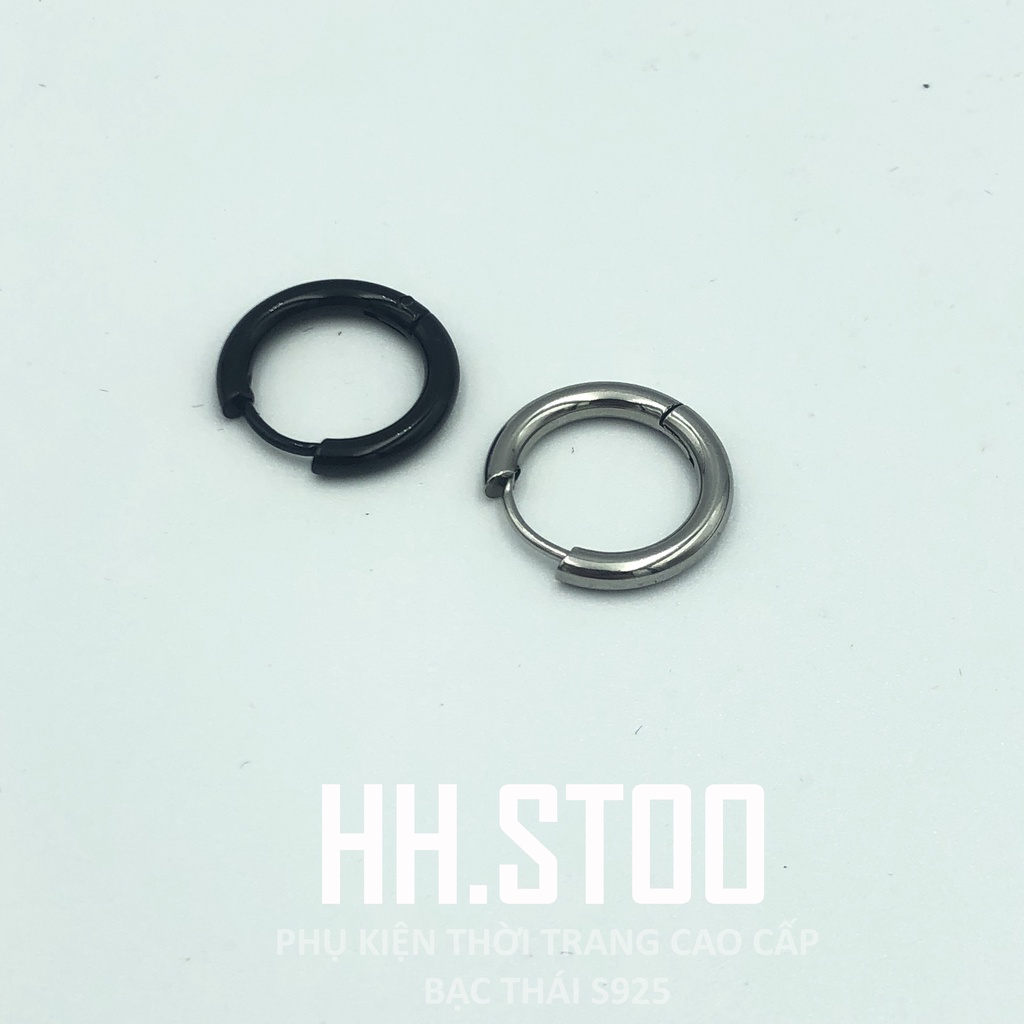 KHUYÊN TAI, KHUYÊN TAI NAM NỮ, KIỂU DÁNG TRÒN TRƠN , UNISEX, HỢP KIM KHÔNG GỈ, HHSTORE