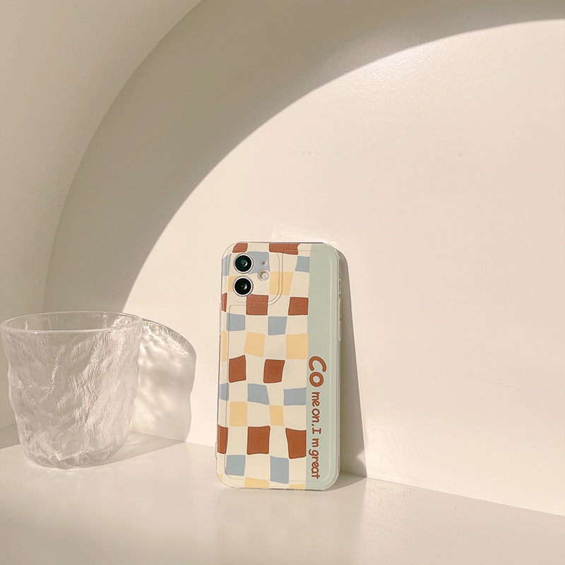 Ốp Điện Thoại Họa Tiết Kẻ Ô Cho IPhone 13promax 12 11 7Plus X XR XSMAX