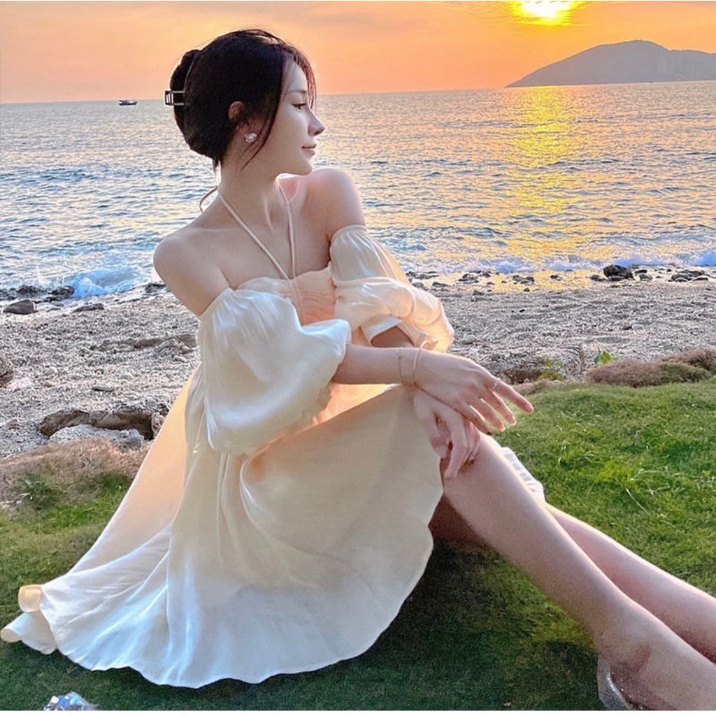 ĐẦM TRỄ VAI TAY BỒNG CÚP NGỰC CÓ LÓT HÀNG QCCC TIỂU THƯ BÁNH BÈO