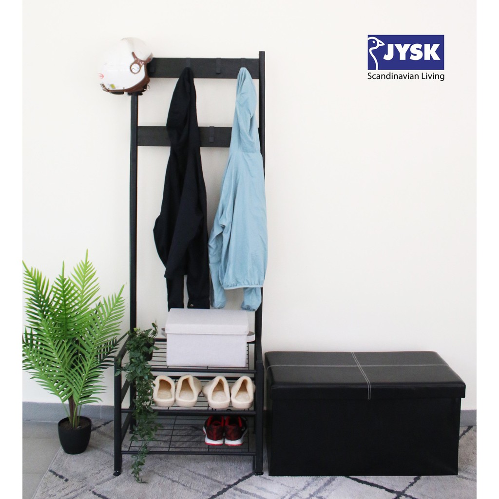 Hộp có nắp JYSK Mala bọc vải polyester xám R33xS33xC33cm