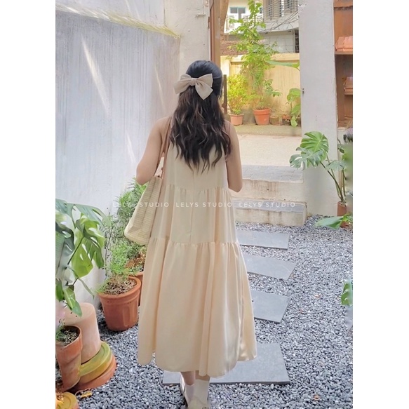 Váy babydoll hai dây dáng dài