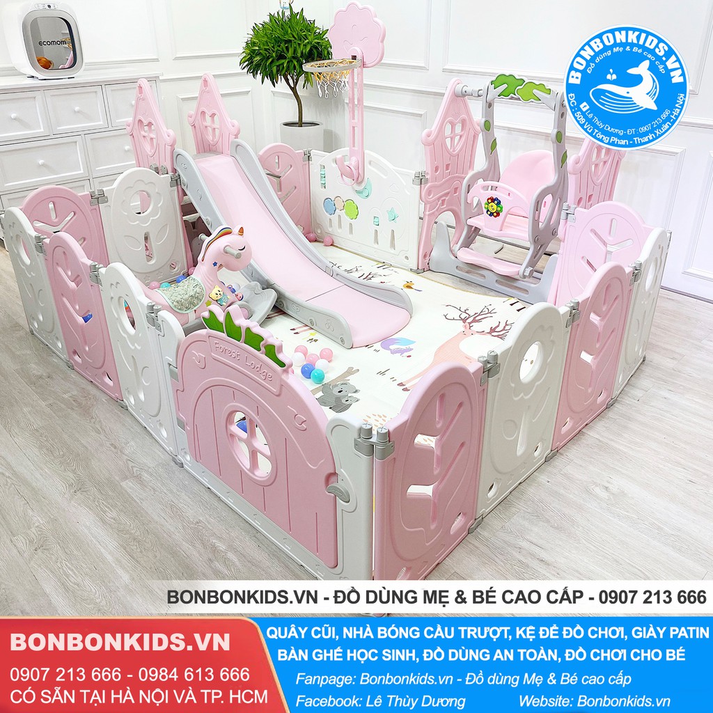 Combo Quây Full Set Baby-Cosi Quây lá gấp gọn - Nhà bóng cho bé