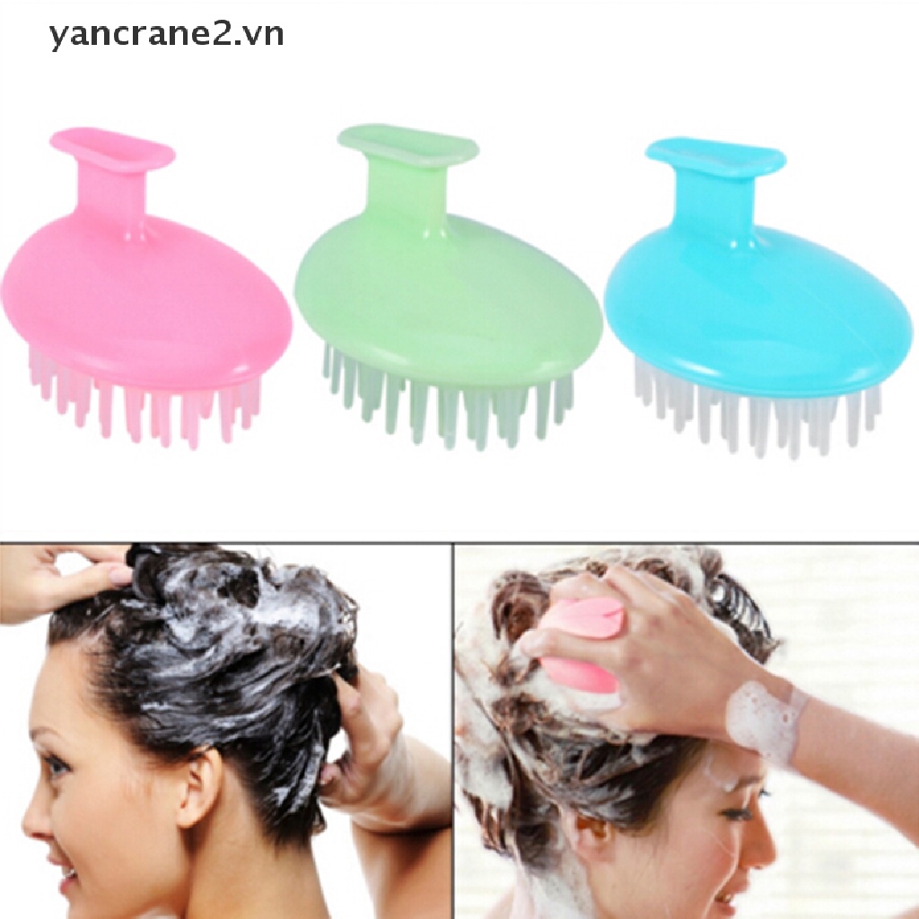Bàn Chải Silicone Chăm Sóc Da Đầu Khi Tắm Hình Hồng Hạc