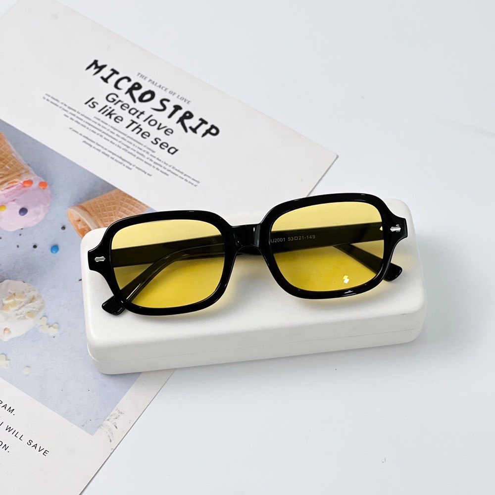 Mắt Kính Thời Trang Y2K Đính Vạch Chân Nhựa Form Oval 630 Phong Cách Ulzzang Siêu Xinh - Hazo