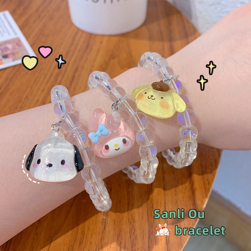 Dây Cột Tóc Đính Hạt Hình Chú Chó Yugui Hoạt Hình Dễ Thương