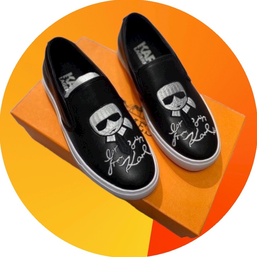 Giày Slipon Thêu Hình Logo Karl Thời Trang Nam Hot Trend 2022