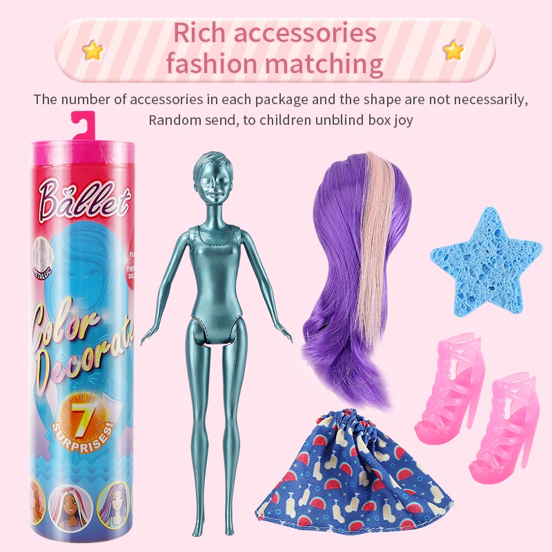 Mới Hộp Đồ Chơi Búp Bê Barbie Mặc Đầm Cho Bé