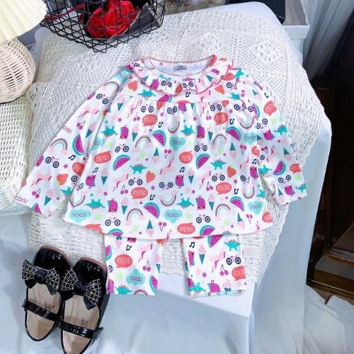 Bộ quần áo dài tay bé gái 8 - 22kg chất cotton xuất dư cực đẹp, dáng xòe babydoll, màu đẹp rất xinh